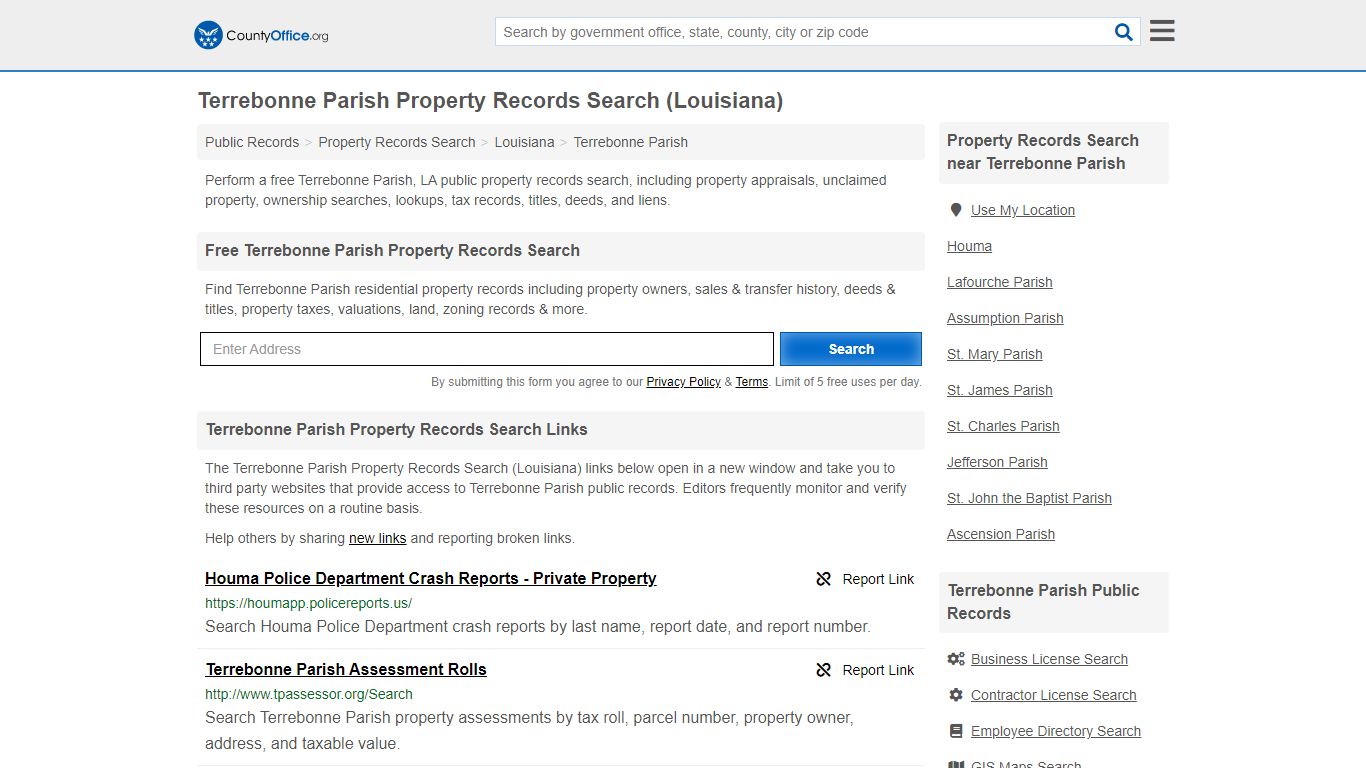 Property Records Search - Terrebonne Parish, LA ...